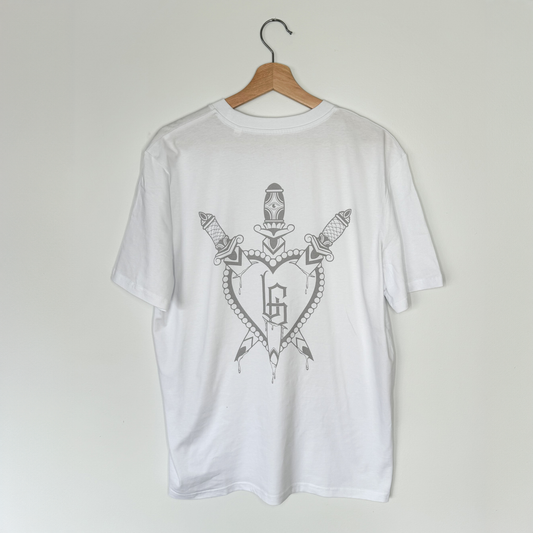 Stab To The Heart - White T-Shirt
